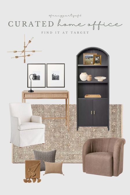 Affordable home office, all from Target! Love the brown tones 🤎

Arched bookcase, desk chair, area rug, brown chair, chandelier

#LTKFind #LTKhome #LTKstyletip