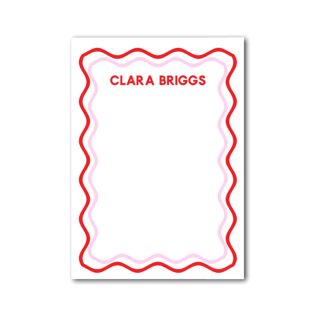 Personalize Monogram Notepad Note Pad Scallop Bright Color Stationery Stationary Teacher Gift Gra... | Etsy (US)