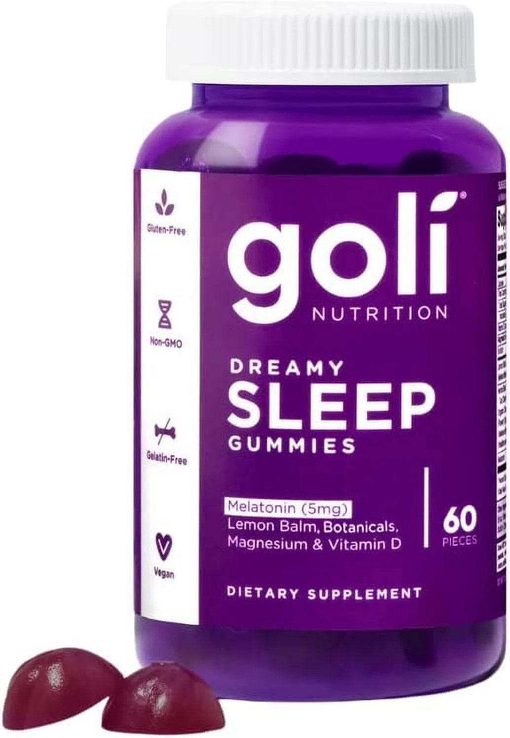 Goli Nutrition Dreamy Sleep Gummies, Lemon Balm and Botanicals, 60 CT | Walmart (US)