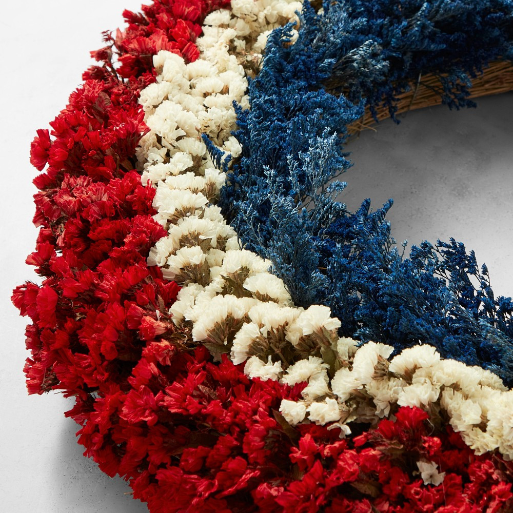 4th of July Stars & Stripes Live Wreath, 20" | Williams-Sonoma