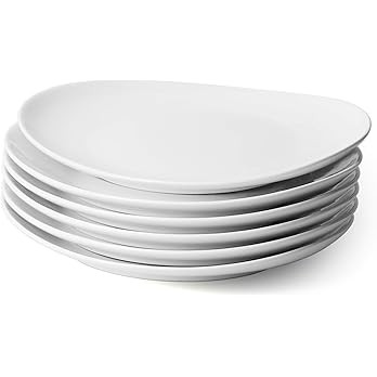 Sweese Porcelain 11 Inch Dinner Plates Set of 6 - White Dinner Plates - Dishwasher, Microwave, Ov... | Amazon (US)
