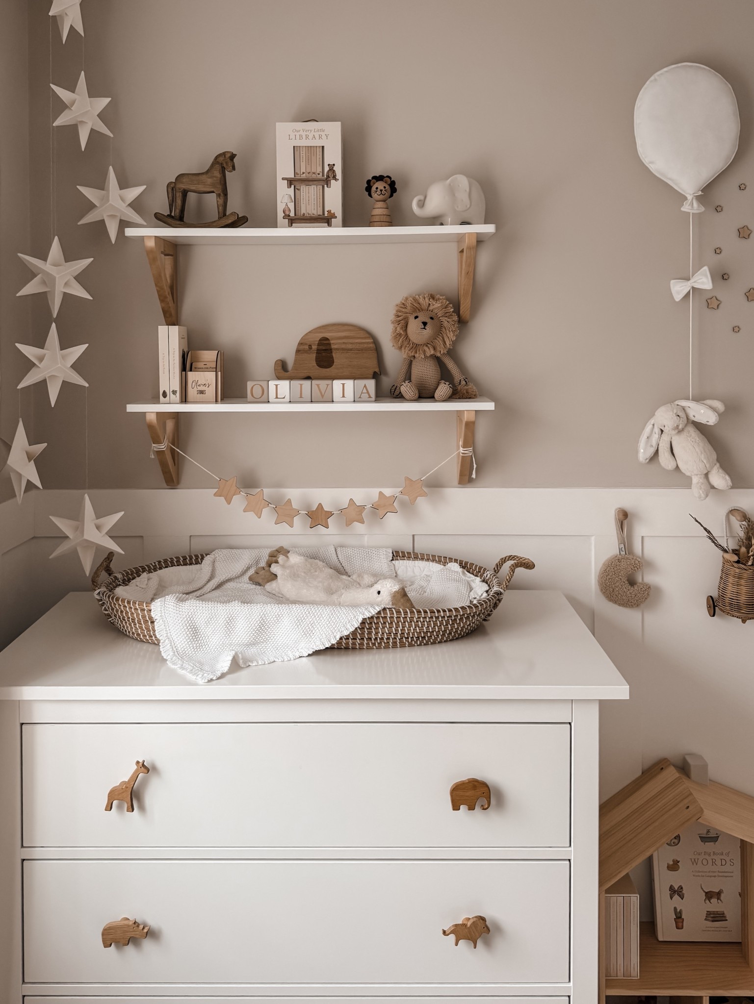 neutral nursery shelf styling

#LTKbaby #LTKhome #LTKkids