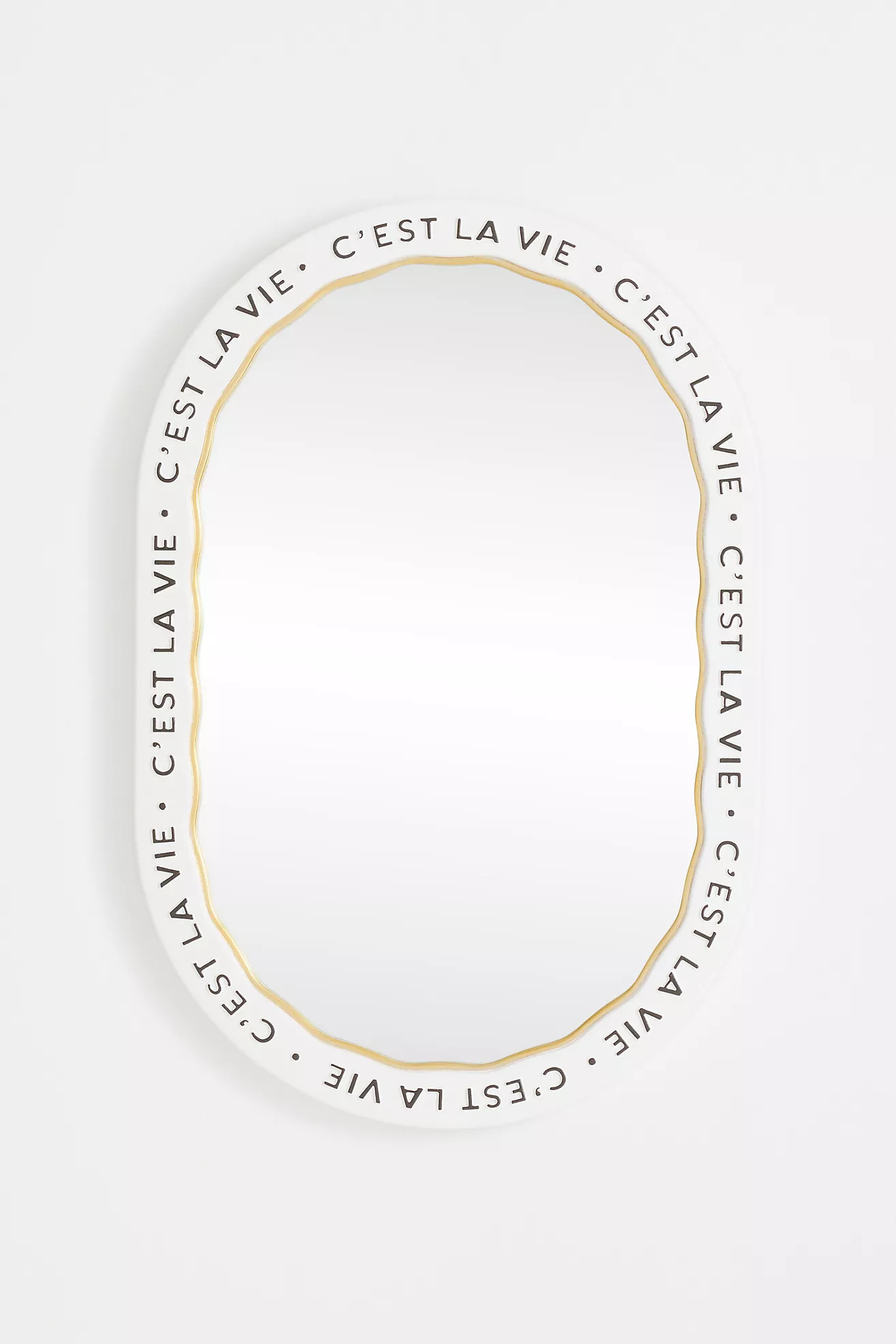 Claudette Text Oval Wall Mirror | Anthropologie (US)
