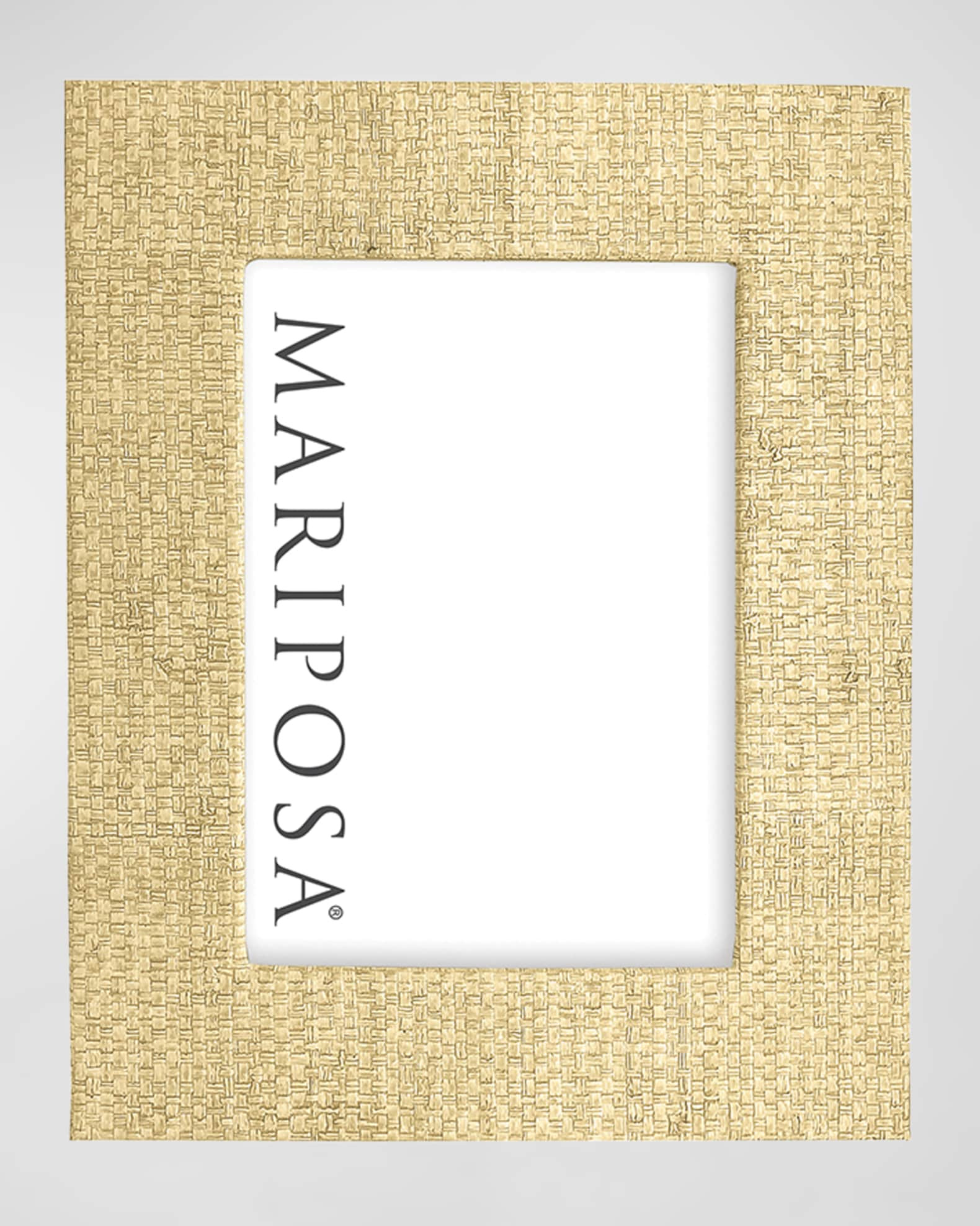 Mariposa Sand Faux-Grasscloth Photo Frame, 5" x 7" | Neiman Marcus