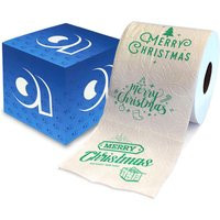 Printed Tp Merry Christmas Green Toilet Paper Gag Gift - Happy Holiday Funny Roll Prank, Decor, Fun 500 Sheets | Etsy (US)