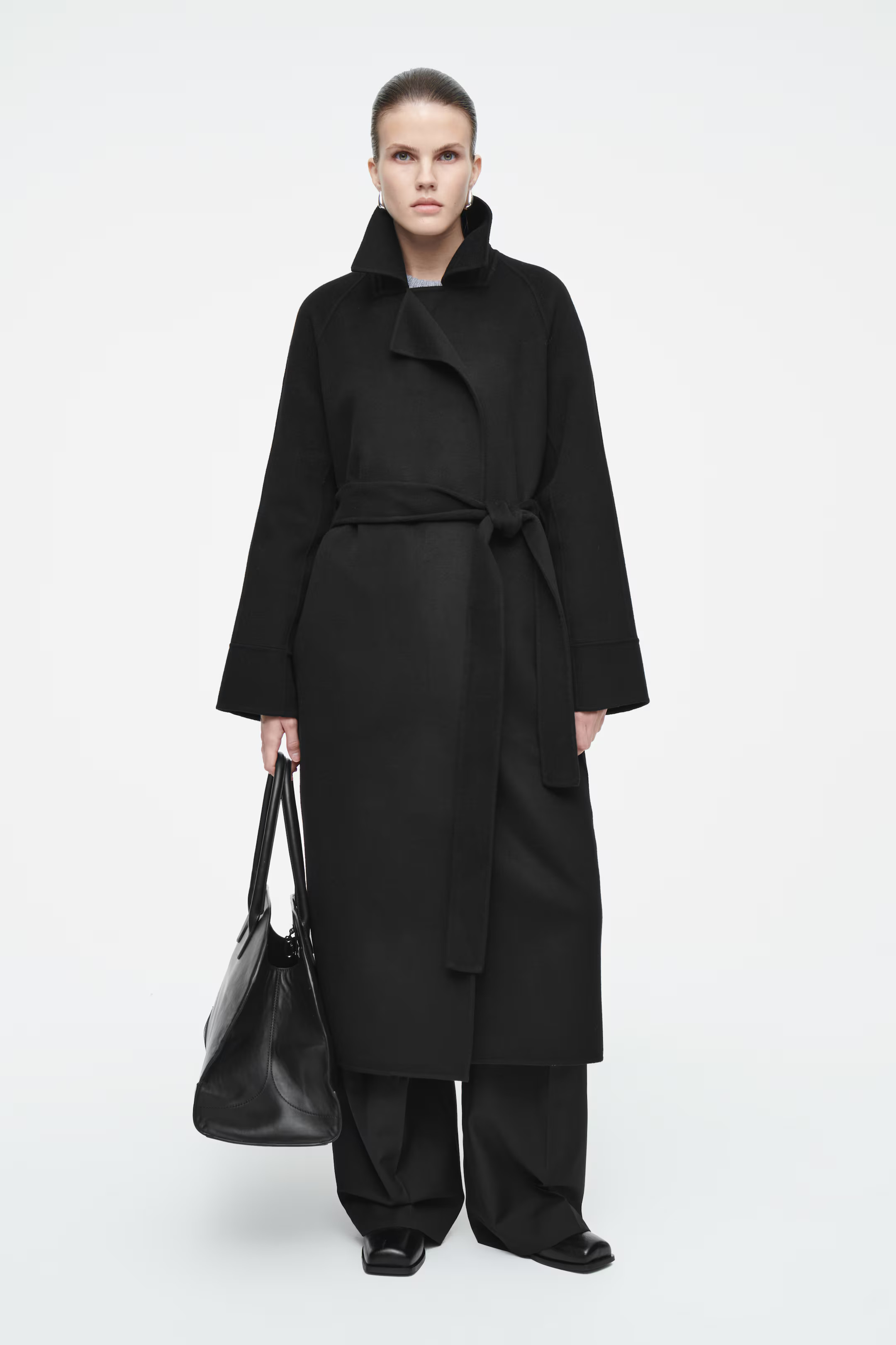 BELTED DOUBLE-FACED WOOL COAT | H&M (UK, MY, IN, SG, PH, TW, HK)