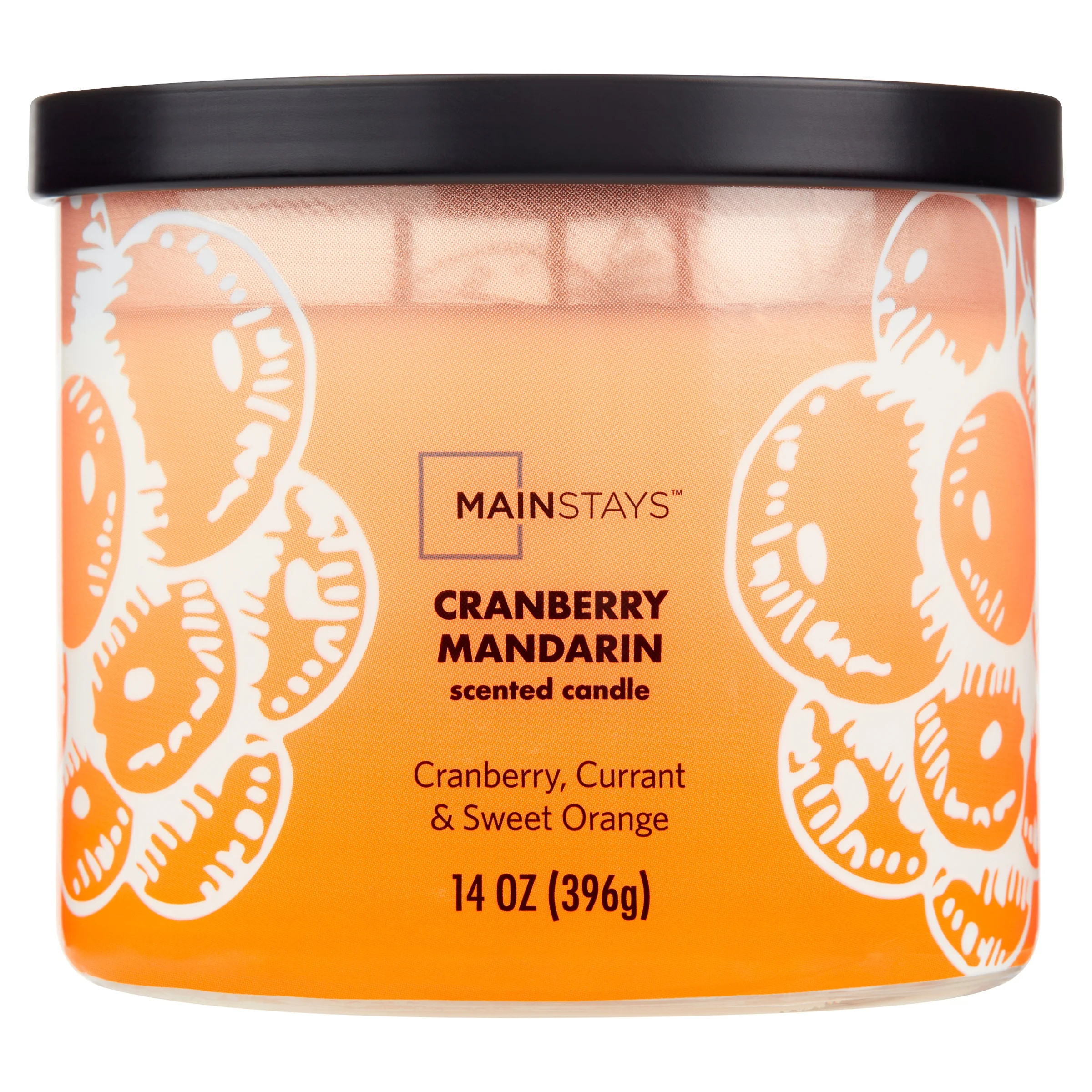 Mainstays 3-Wick Ombre Wrap Cranberry Mandarin Scented Candle, 14 oz | Walmart (US)