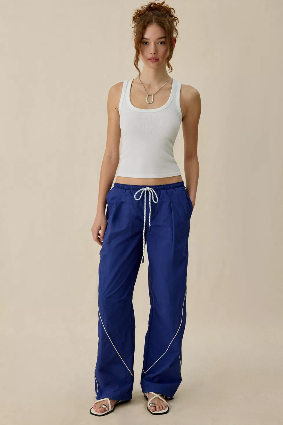 BDG Finish Line Low-Rise Baggy Track Pants | Urban Outfitters (US and RoW)
