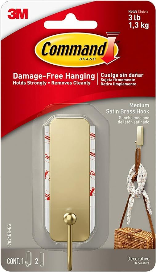Command Medium Decorative, Damage Free Hanging Wall Hooks with Adhesive Strips, No Tools Wall Hoo... | Amazon (US)