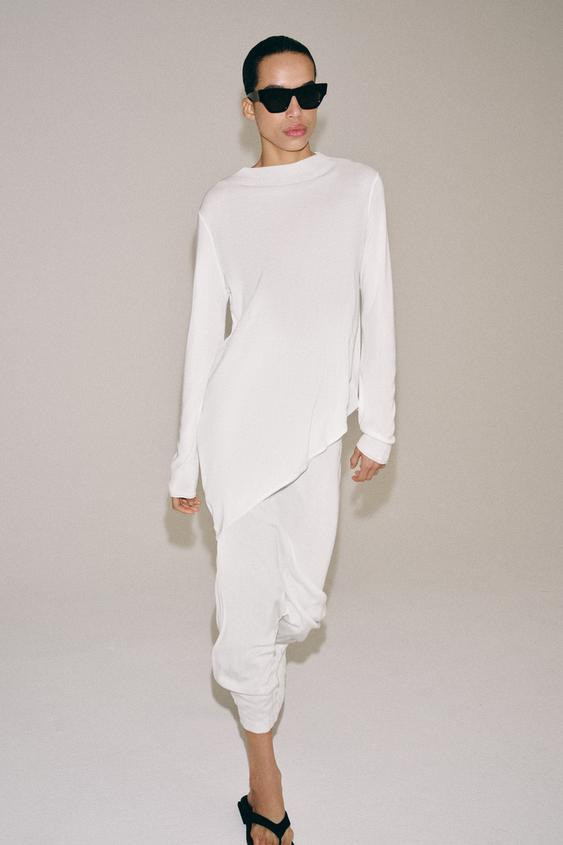 ASYMMETRIC LONG KNIT JUMPER | Zara UK