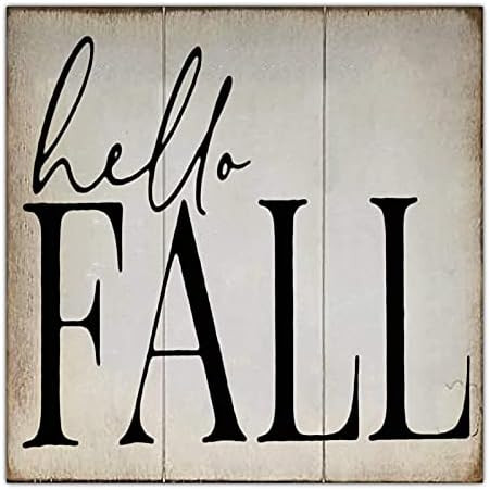 Amazon.com: Aihesui Vintage Wood Signs Phrase Hello Fall Plaque Use for Wall Decoration Front Doo... | Amazon (US)