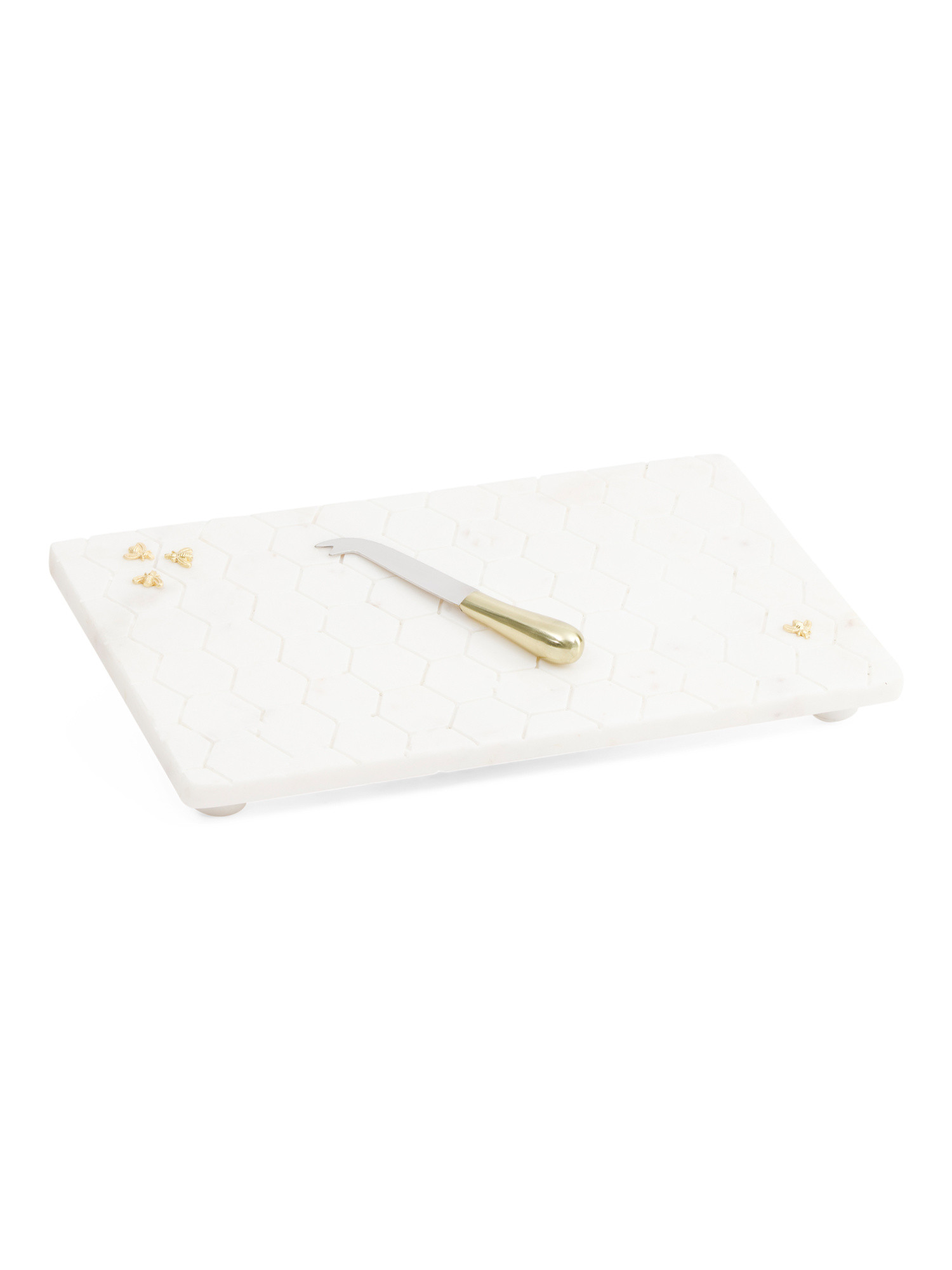 16x9 Marble Bee Serving Board With Knife | TJ Maxx