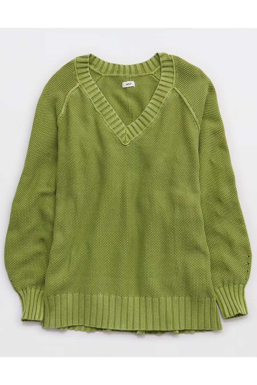 Aerie Vintage Cotton V Neck Sweater Women's Palm M | Aerie