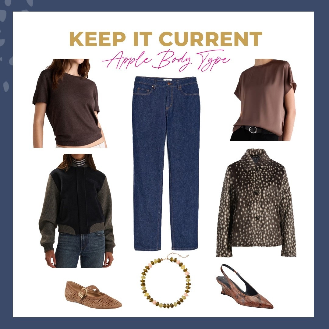 As an Apple Body Type keep your wardrobe current this fall with these items including something in color!