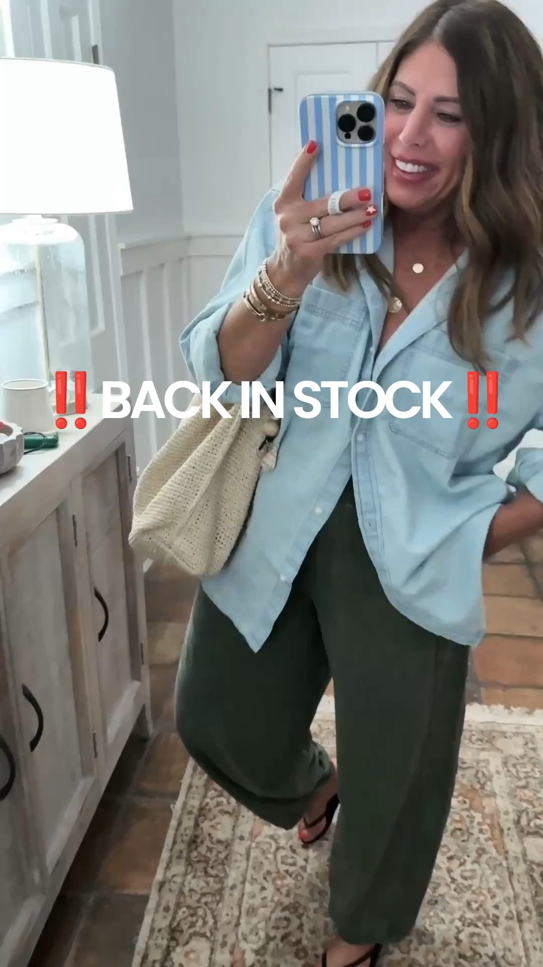 ‼️BACK IN STOCK IN ALL SIZES‼️ Thank you, @Aerie  🙏🏻 our favorite denim shirt that *goes with every outfit* has been restocked!

 I’m wearing my true size medium if you want a small smaller fit size down

These cotton baggy joggers are the comfiest pants. I’m wearing a medium.

Over 40 style, fall outfits women, mom style, autumn outfits, aerie style

#LTKOver40 #LTKgrwm #LTKMidsize