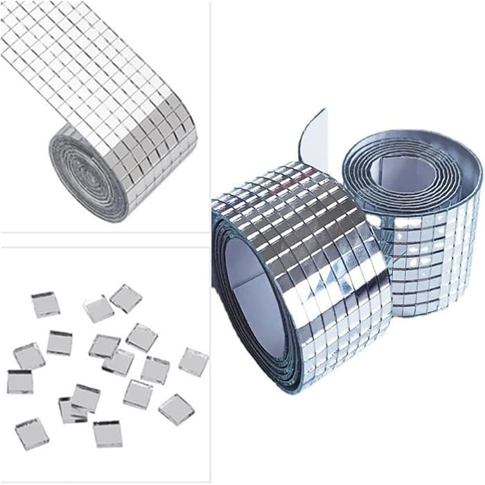 4800 Pieces Self-Adhesive about, Glass Mosaic Mirror Tiles Square Sticker Disco Ball Disco Ball T... | Amazon (CA)