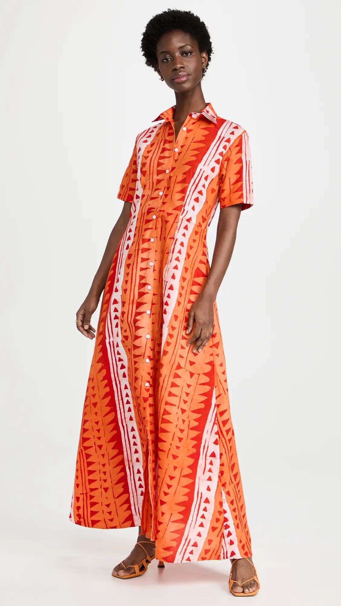 Studio 189 Orange Masquerade Long Shirt Dress | Shopbop | Shopbop