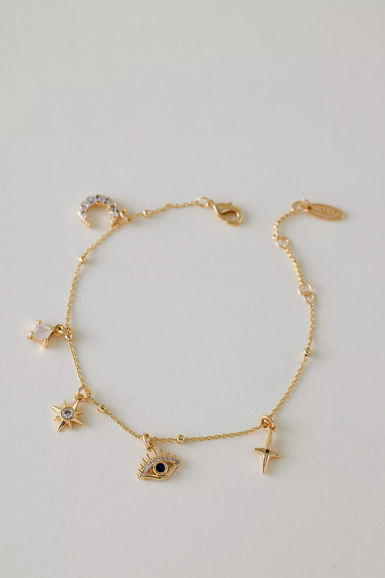 Gold-Plated Sparkly Celestial Charm Bracelet | Anthropologie (UK)