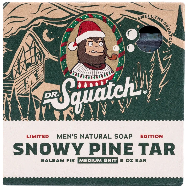 Dr. Squatch Natural Bar Soap for All Skin Types, Snowy Pine Tar, 5 oz | Walmart (US)