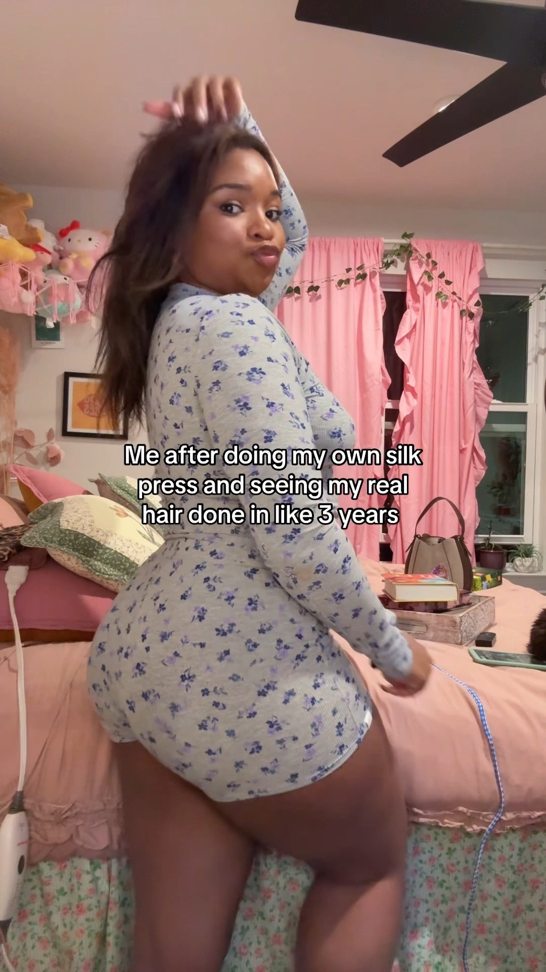 Super comfy cozy pajamas longsleeve short set grey with floral detail 

#LTKValentine #LTKootd