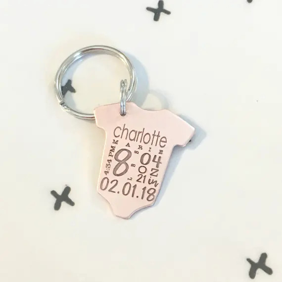 Baby Announcement Baby Statistics Stats Keyring Keychain New Baby Gift for Dad Baby Gift for Mom ... | Etsy (US)