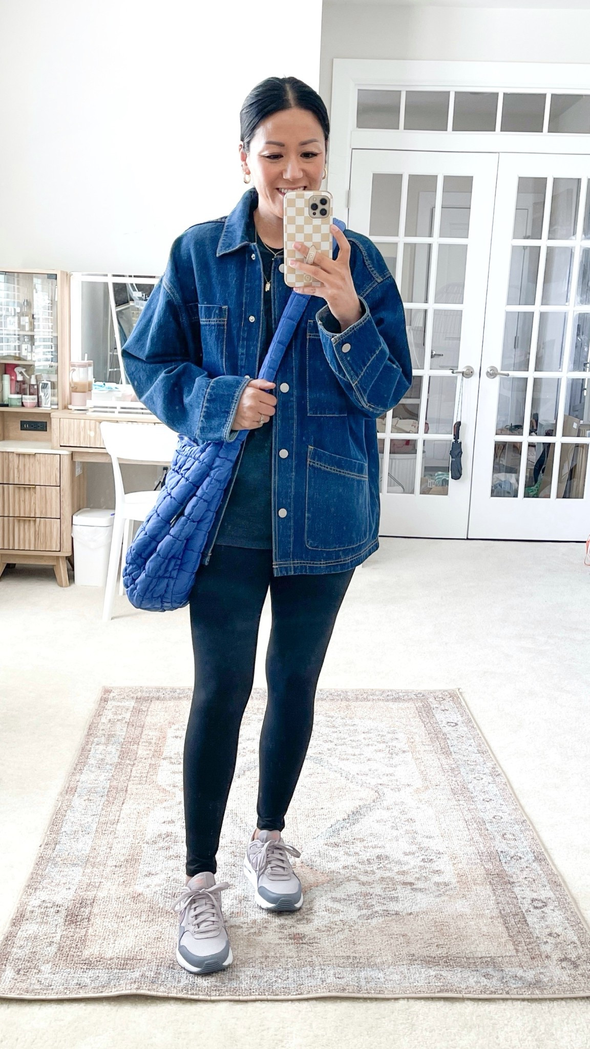 Extra small jacket, size, medium T-shirt, size small leggings, and sneakers are true to size

#LTKOver40 #LTKFindsUnder100 #LTKStyleTip