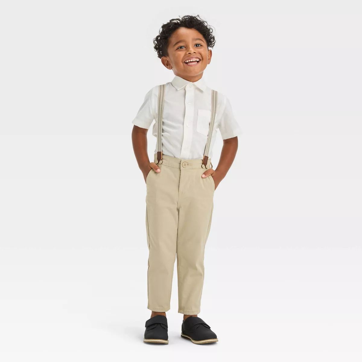 OshKosh B'gosh Toddler Boys' Suspender Chino Pants - Khaki | Target