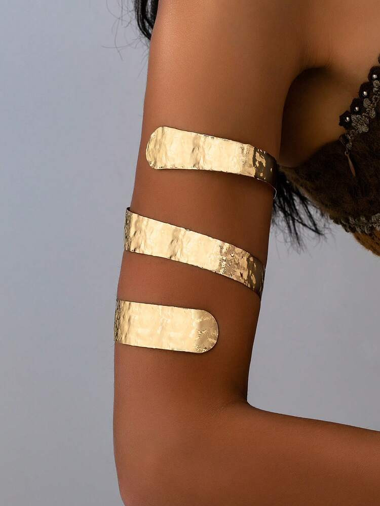 1pc Retro Middle Eastern Exaggerated Punk New Metal Wide Cuff, 3-Layer Water Drop 3-Layer Wrapped... | SHEIN