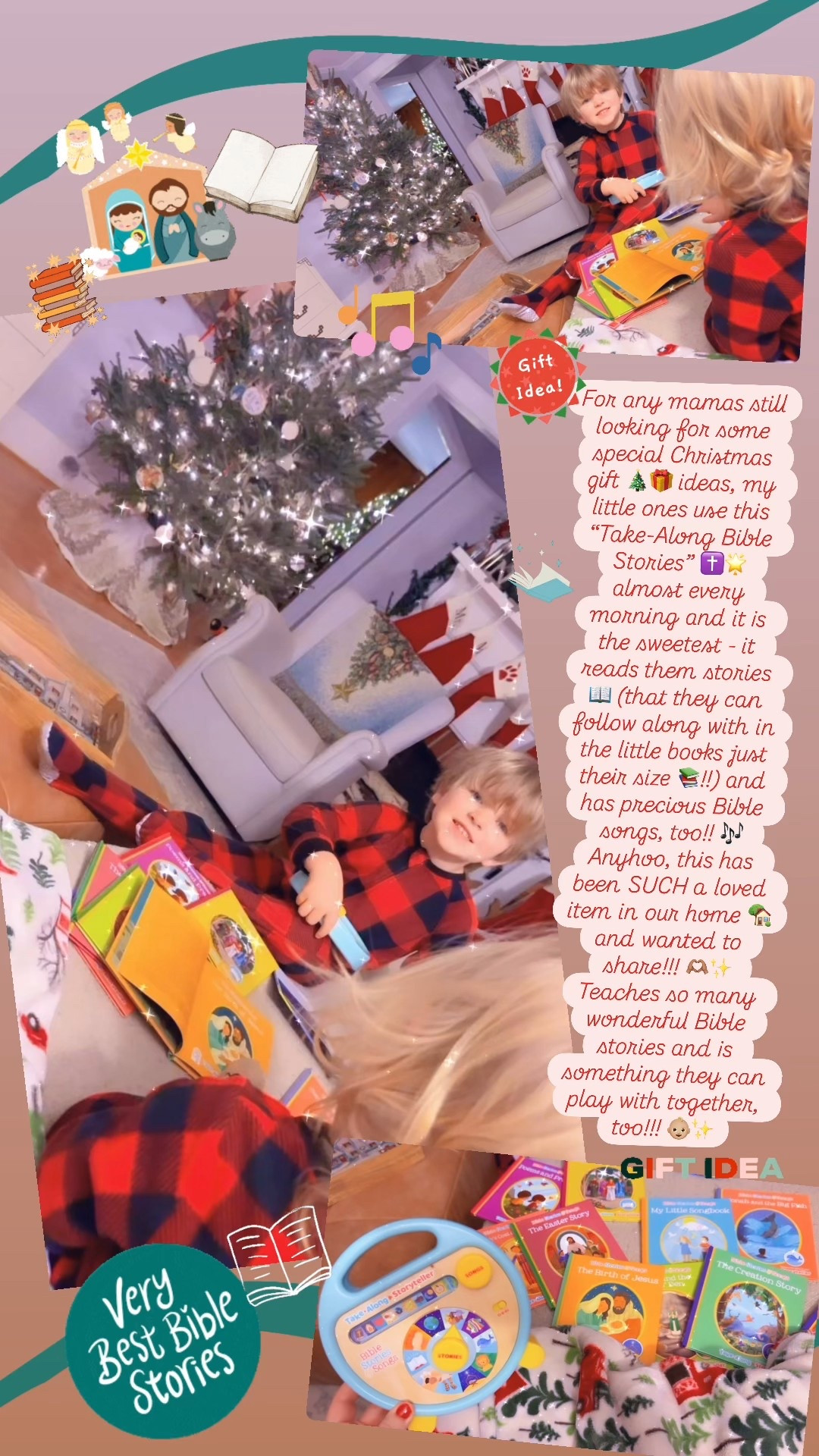 For any mamas still looking for some special Christmas gift 🎄🎁 ideas, my little ones use this “Take-Along Bible Stories” ✝️🌟 almost every morning and it is the sweetest - it reads them stories 📖 (that they can follow along with in the little books just their size 📚!!) and has precious Bible songs, too!! 🎶 Anyhoo, this has been SUCH a loved item in our home 🏡 and wanted to share!!! 🫶🏽✨ Teaches so many wonderful Bible stories and is something they can play with together, too!!! 👶🏼✨

#LTKmomlife #LTKHoliday #LTKGiftGuide