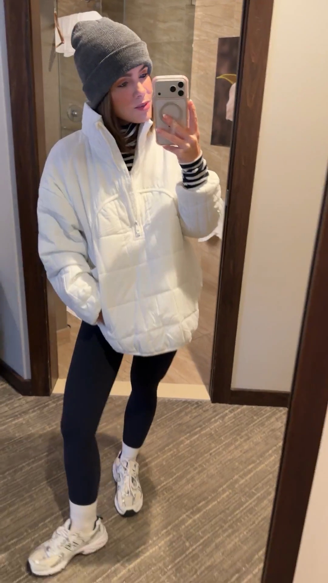 Wearing a small in everything but jacket, sized up to medium for length 

✨BLACK FRIDAY DEALS✨
This cute & comfy winter outfit is ALL on major sale today 🤍🖤 From the quilted pullover to the striped base layer, leggings, socks & sneakers — everything is Amazon Black Friday approved ✔️ Cozy girl walk, school drop-off, errands… this whole fit is under budget and SO good 👏🛒🔥

#amazonfinds #amazonfashion #blackfridaydeals #winteroutfits #cozyoutfit #sportystyle #errandoutfit #amazonfavorites #tiktokmademebuyit #amazoninfluencer #affordablefashion #blackfriday2024 #neutralstyle #everydayoutfit

#LTKCyberWeek #LTKPetite #LTKootd