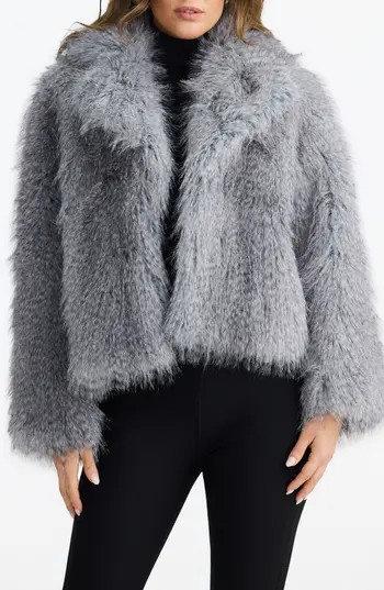 Brave+True Bertoli Faux Fur Jacket in Grey Speckle at Nordstrom Rack, Size X-Large | Nordstrom Rack