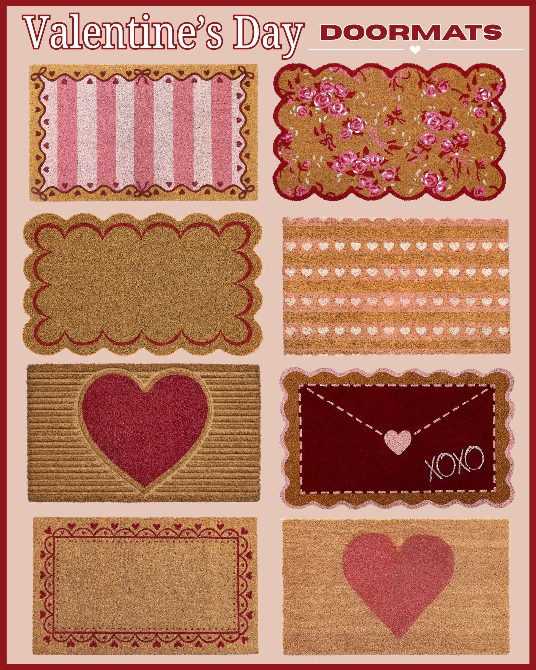 Valentine’s Day decor | Valentine’s Day doormat | heart doormat | neutral Valentine’s Day decor | Walmart | target | world market | pottery barn | kohls | Ballard designs | Lowe’s | Home Depot | kirklands

#LTKSeasonal #LTKFindsUnder50 #LTKHome