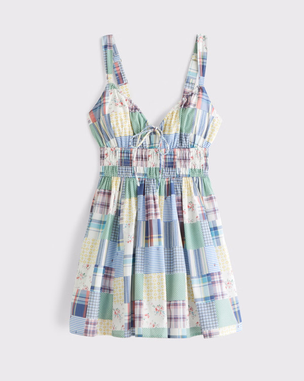 Bra-Free Smocked Tie-Front Skort | Abercrombie & Fitch (US)