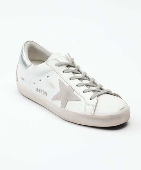Golden Goose White & Silver Super-Star Leather Sneaker - Women | Zulily