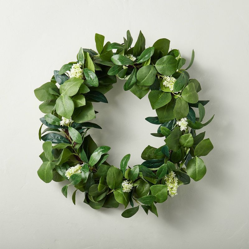 24" Faux Seeded Skimmia Wreath - Hearth & Hand™ with Magnolia | Target