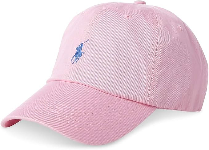 Polo Ralph Lauren Men`s Cotton Chino Baseball Cap (Pink(6763)/Navy, One Size) | Amazon (US)