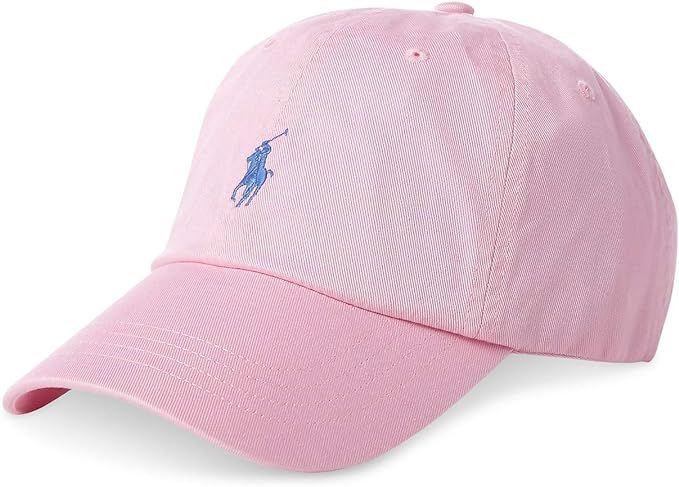 Polo Ralph Lauren Men`s Cotton Chino Baseball Cap (Pink(6763)/Navy, One Size) | Amazon (US)