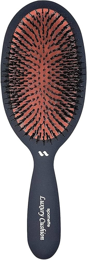 Spornette Large Luxury Cushion Boar And Nylon Bristle Oval Hair Brush (#LX-1) With A Soft Satin N... | Amazon (US)