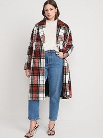 Long Slouchy Double-Breasted Coat for Women | Old Navy (US)