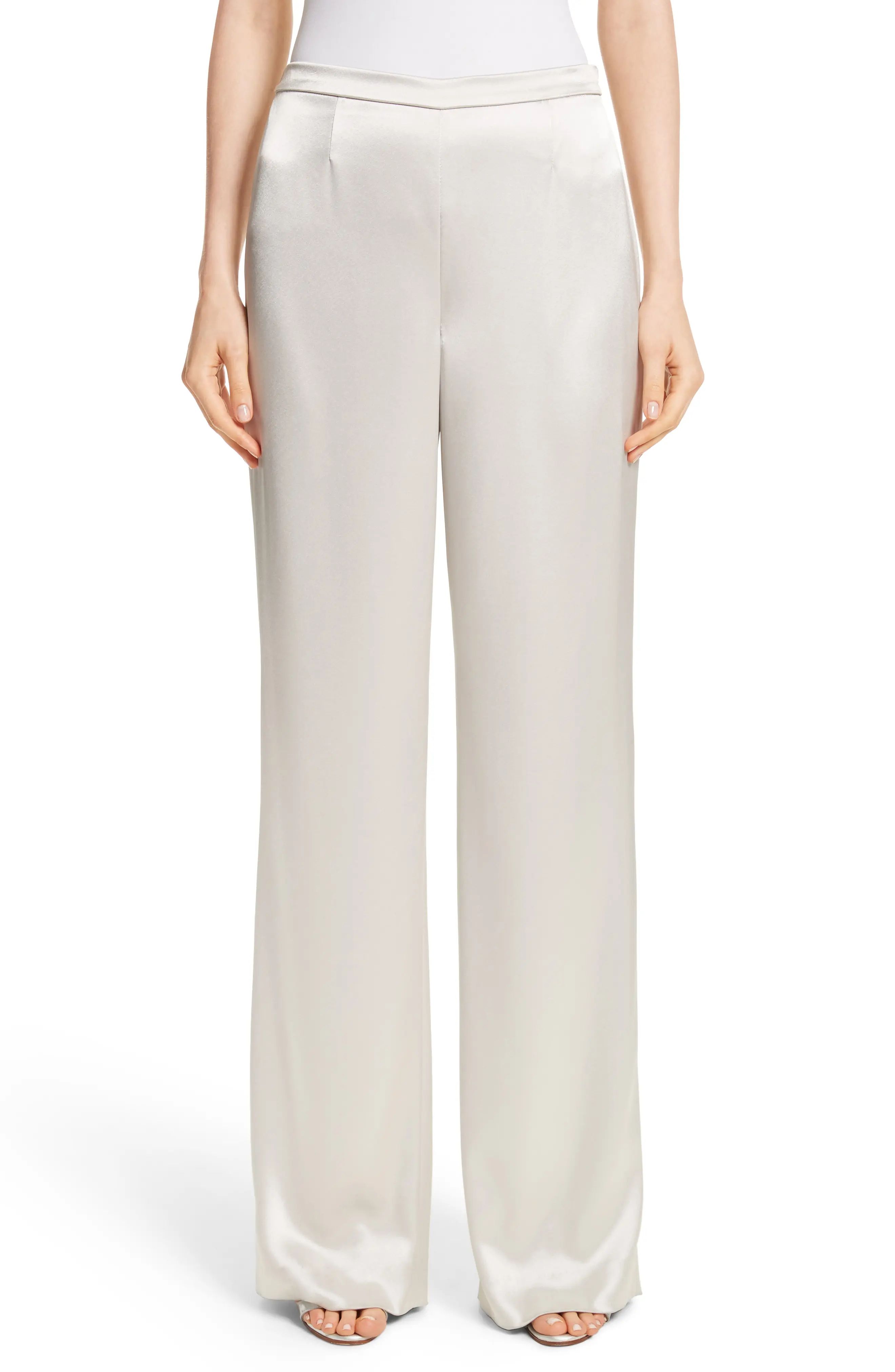 Women's St. John Collection Liquid Satin Pants, Size 6 - Grey | Nordstrom