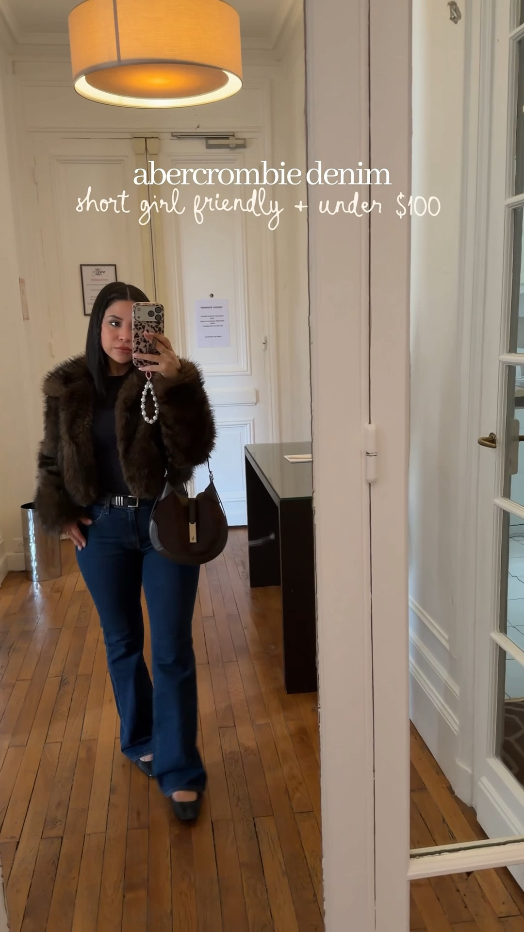 Abercrombie up to 40% off denim + extra 15% off w code DENIMAF ends 2/2 

Outfit 1 
Jeans: 25 short 
Coat: small 
Cardigan: small 

Outfit 2 
Jeans: 27 short 
Fur coat: small 
Long sleeve top: small 

Outfit 3 
Jeans: 26 short 
Faux leather jacket: small petite 
Cardigan: xs

#LTKootd #LTKSaleAlert #LTKPetite