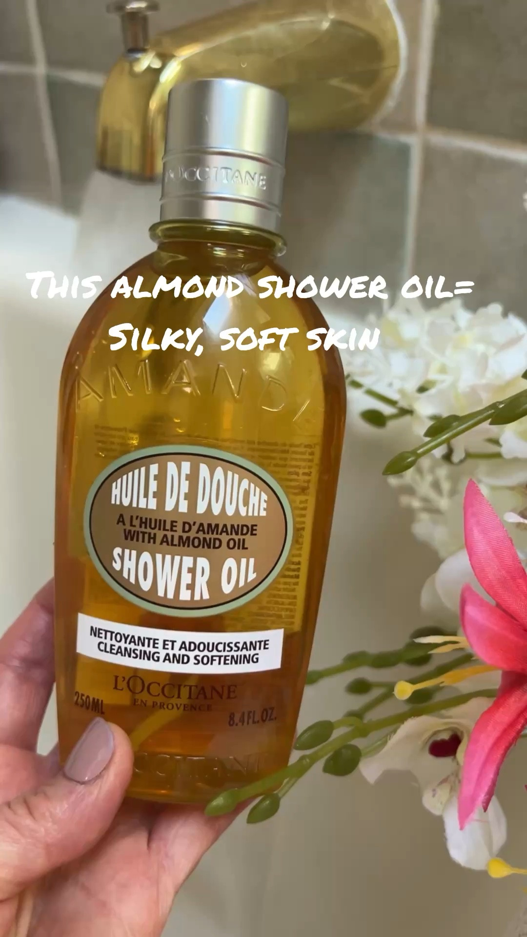 This almond shower oil makes my everyday shower feel like a spa. It starts as an oil and transforms into the creamiest foam, leaving your skin soft, hydrated, and lightly scented with almond.

If you love luxury body care, this one is worth the hype.


#ltkbeauty 
#ltkselfcare
#ltkbodycare
#luxurybodycare
#showerroutine
#softskin #bathroutine 
#beautyfavorites
#loccitane
#beautyroutine
#ltkfinds #ltkseasonal    #ltkactive #ltkhome #ltkover40 #ltku#trendingdenim #ltkparties #springoutfit #cozyset #ltksalealert #trendingstyle  #easter #easteroutfit #comfyset #matchingset #loungeset #springlooks #ltkgrwme #ltkfindsunder50  #travelset #ltktall #bathsets #ltkpetite #ltkmidsize #ltkplussize #ltkmomlife #target #amazon
#ltkfindsunder100 #mothersdaygifts   #giftsforher #mothersdaygift #mothersday 


#LTKBeauty #LTKmomlife #LTKdayinmylife