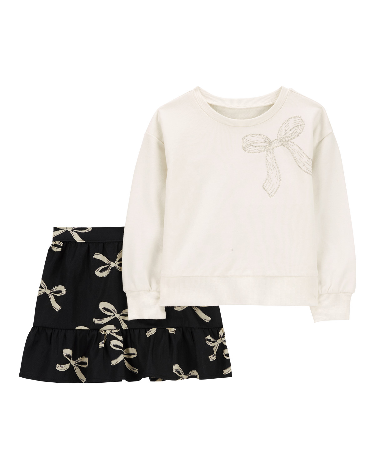 Toddler 2-Piece Bow Print Sweatshirt & Skirt Set - Carter's | Carter's | Carter's Inc