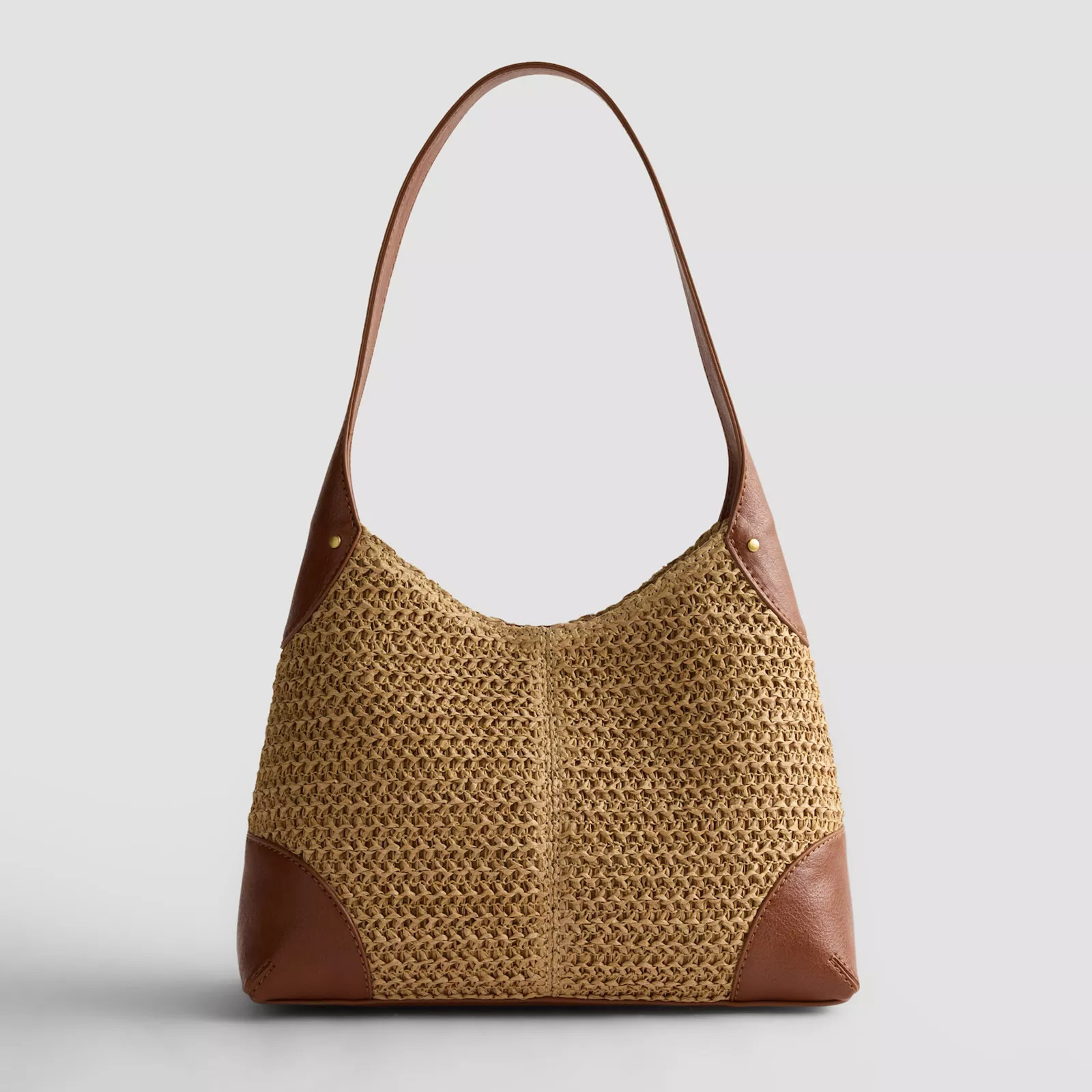 Women's Sonoma Goods For Life® Davie Natural Straw Small Shoulder Bag, Dark Natural Brown | Kohl's
