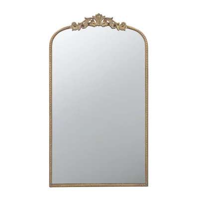 24" X 42" Gold Arch Mirror, Baroque Inspired Wall Decor For Bathroom Bedroom Living Room | Wayfair North America