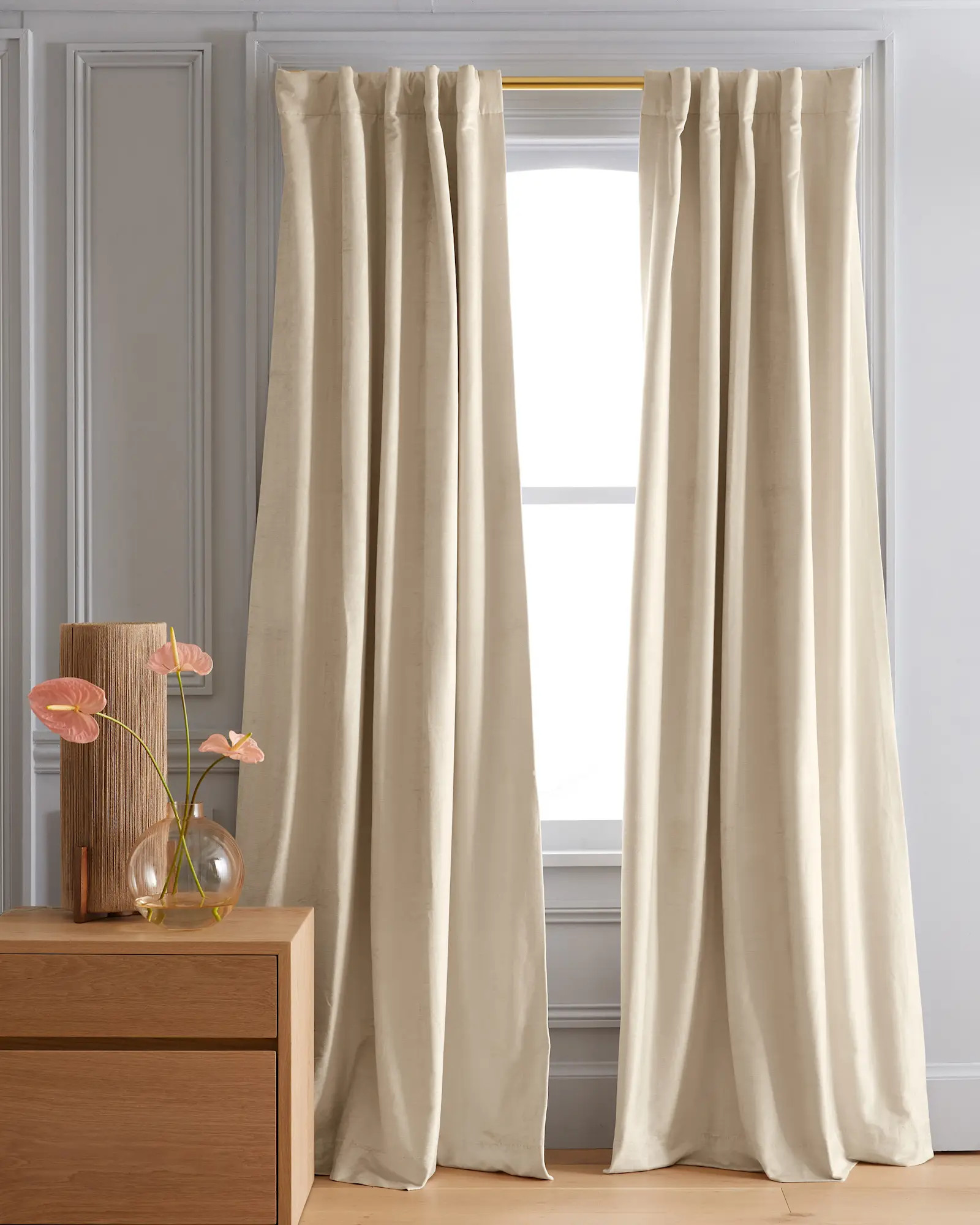 Luster Velvet Room Darkening Curtain   Single Panel | Quince