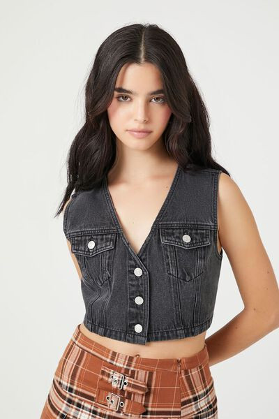 Cropped Denim Vest | Forever 21 (US)
