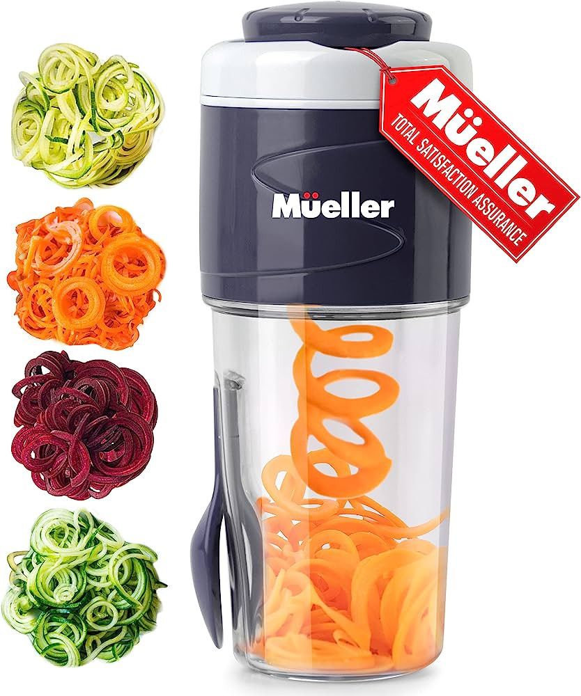 Mueller Spiralizer for Veggies, Salad Container for Lunch - All-In-One Food Prepper, Zucchini Noo... | Amazon (US)
