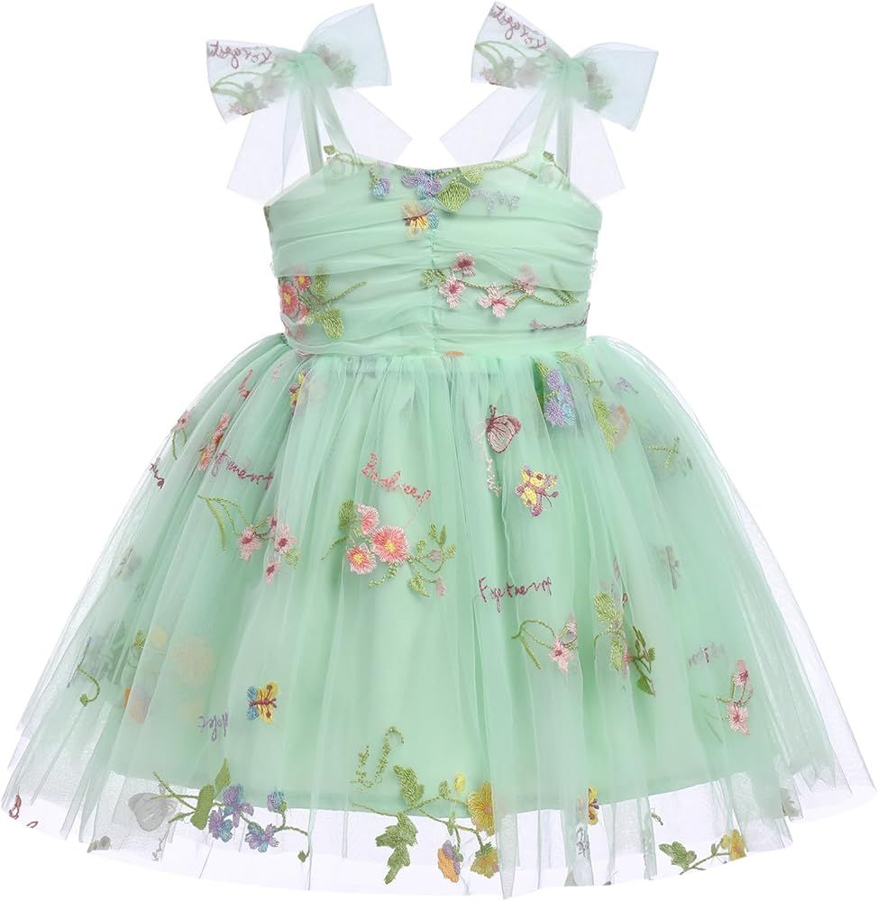 Toddler Baby Girl 1st Birthday Outfit Summer Sundress Clothes Rainbow Floral Tulle Tutu Dress Cak... | Amazon (US)