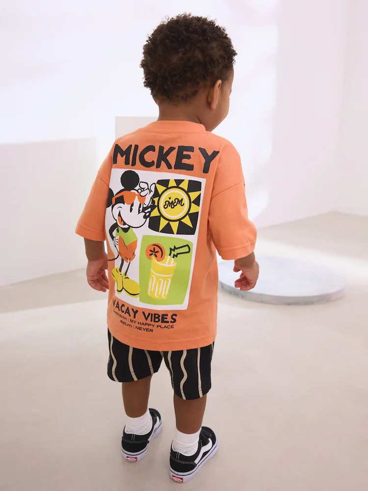 Buy Orange Mickey Mouse T-Shirt & Shorts Set (3mths-8yrs) from Next USA | Next US